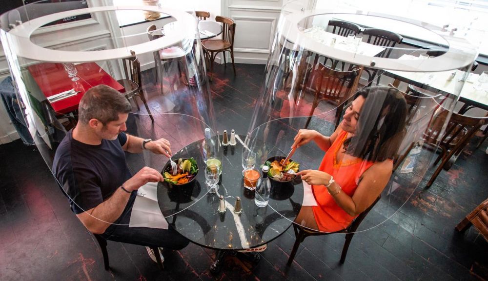 Ilustrasi penerapan protocol kesehatan di restoran. SP/LP6