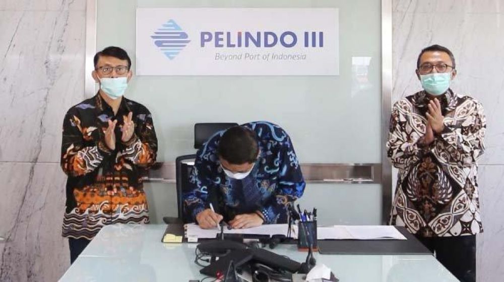 Suasana penandatanganan MoU Pelindo III bersama HIPMI terkait investasi pada proyek Bali Maritime Tourism Hub (BMTH) di Pelabuhan Benoa Bali dan marina di Pelabuhan Boom Banyuwang. SP/PAL