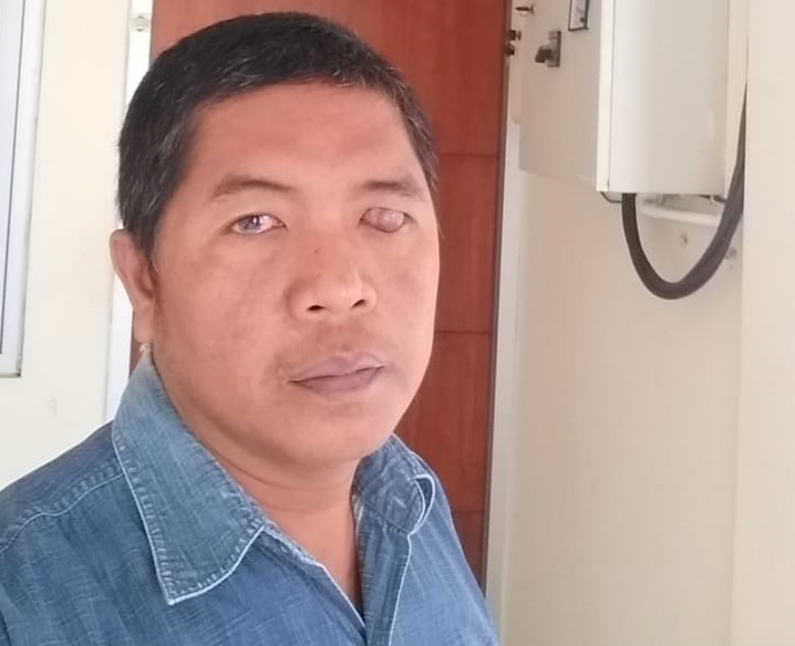 Ketua Indonesia Menggugat (KIM) Madura, Faisol S.Sos, saat mendatangi Kantor Irban III Inspektorat Kab. Sumenep. SP/Ainur Rahman