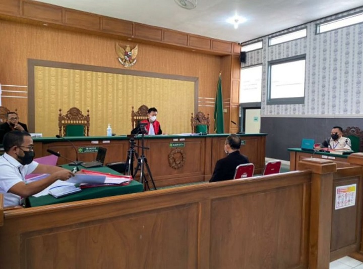 Sidang prapradilan gugatan tersangka kasus pencabulan terhadap Kapolres Madiun AKBP Anton Prasetyo di Pengadilan Negeri Kabupaten Madiun, Jumat (22/4/2022) lalu.