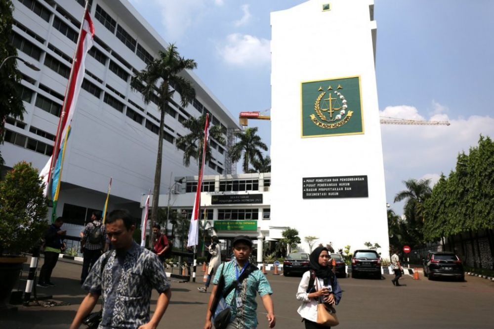 Kantor Kejaksaan Agung. Kejaksaan Agung memeriksa tersangka dan saksi kasus dugaan korupsi Danareksa Sekuritas untuk melengkapi berkas perkara. SP/KTD