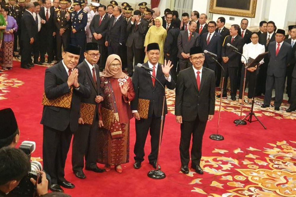 Ketua KPK Firli Bahuri bersama jajarannya. SP/KOM