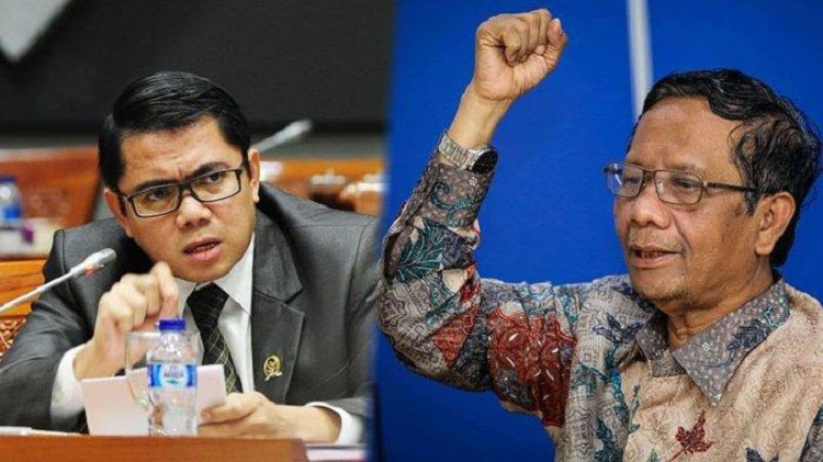 Arteria Dahlan, anggota DPR RI Fraksi PDIP dan Menko Polhukam sekaligus Ketua Komite TPPU Mahfud MD. SP/ SBY