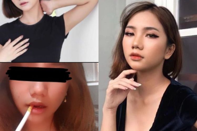 Foto-foto Anisa Hardianti alias AH, pemeran wanita video mesum Kebaya Merah yang tersebar di beberapa linimasa Twitter.