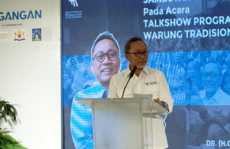 Menteri Perdagangan RI Zulkifli Hasan dalam acara Program Akselerasi Ekosistem UMKM Digital. SP/ JKT
