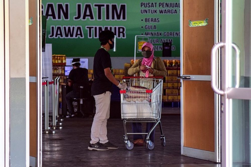 Suasana di Lumbung Pangan Jatim. SP/Patrik Cahyo