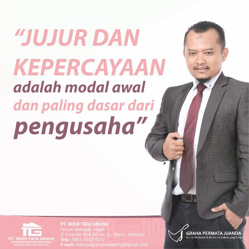 Akun twitter Dadang Hidayat, memasang foto dengan bertuliskan "Jujur dan Kepercayaan adalah modal awal dan paling dasar dari pengusaha".