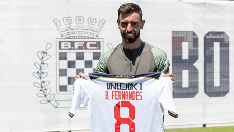 Bruno Fernandes berlatih dengan Boavista. SP/ Boavista
