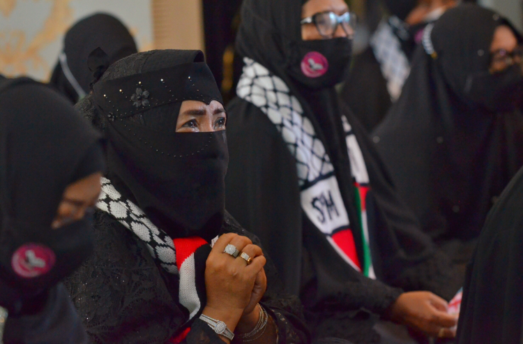 Majelis Taklim Arafah saat menggelar doa bersama untuk Palestina