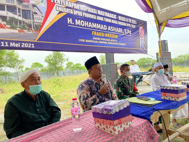 Anggota DPRD Jatim Mohammad Ashari saat reses II di Kecamatan Pangarengan, Kabupaten Sampang, Jumat (7/5/2021).