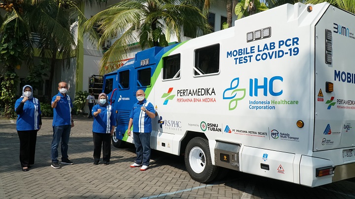 Mobile Lab PCR Tes Covid-19 Milik PHC Surabaya. SP/Semmy Mantolas