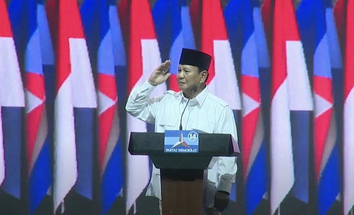 Prabowo Subianto, akhirnya secara resmi diusung oleh Partai Demokrat sebagai Bakal Calon Presiden untuk kontestasi Pemilihan Presiden (Pilpres) 2024, Kamis (21/9/2023) malam.