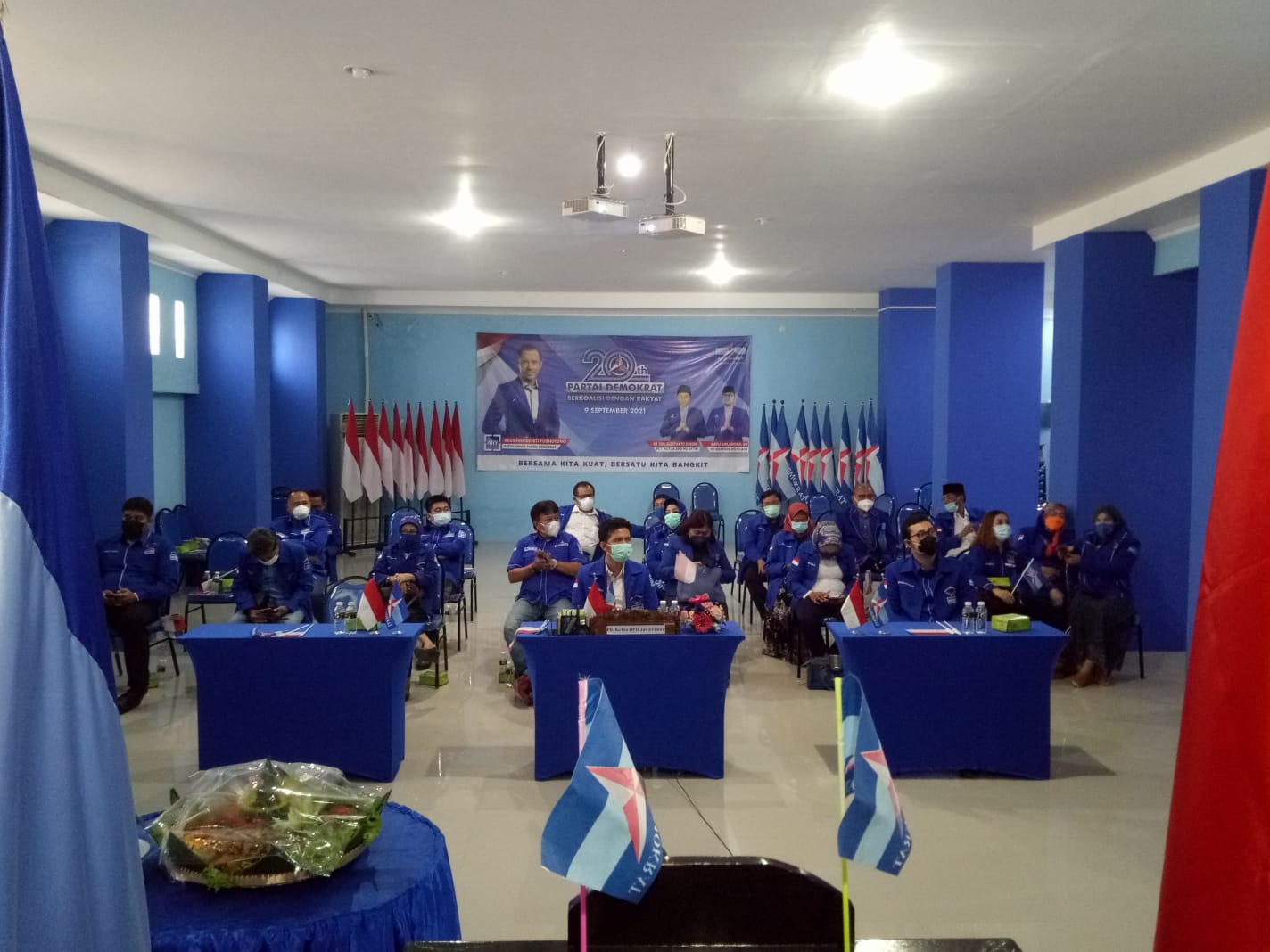 DPD Partaii Demokrat Jatim saat syukuran HUT 20 Tahun Demokrat, 9/9/2021 kemarin.