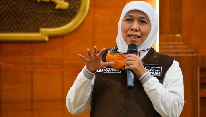 Gubernur Jawa Timur, Khofifah Indar Parawansa dalam sebuah acara.