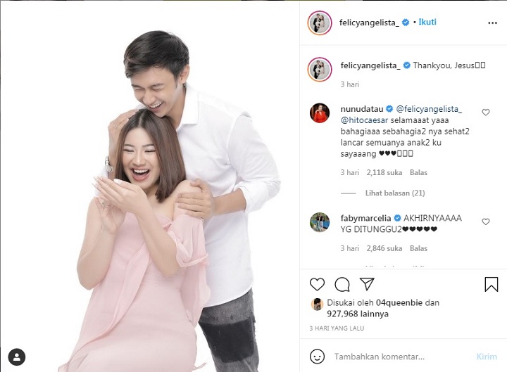 Unggahan di akun Instagram Felicya Angelista, yang masih menjadi misterius. Sp/Instagram felicya