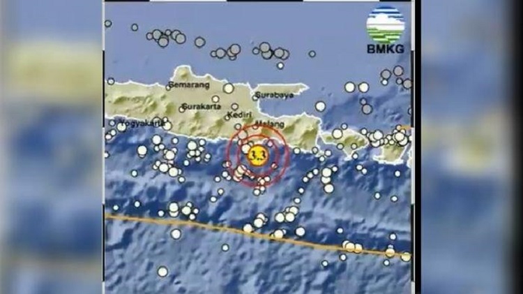 Gempa bumi melanda Kabupaten Malang Pagi ini, Senin (11/09/2023). SP/ Twitter (x) @BMKG