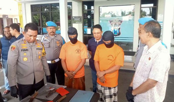 Dua pelaku yang menjadi otak carok massal di Bangkalan, pada Jumat malam yang menewaskan 4 orang, ditangkap Polres Bangkalan.