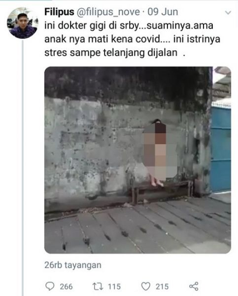 Postingan wanita telanjang di Surabaya diduga seorang dokter yang viral di media sosial beberapa waktu yang lalu. 