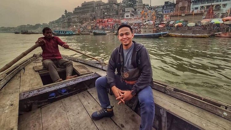 Moh Agoes Aufiya, mahasiswa asal Indonesia di Jawaharlal Nehru University, New Delhi, India usai tes PCR di India. SP/ SBY