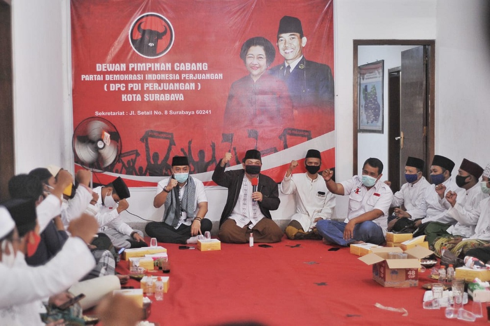  Calon Wali Kota Surabaya, Eri Cahyadi kembali mendapat dukungan dari guru TPQ se - Kota Surabaya, pada Kamis (15/10/20). SP/Byta Indrawati.