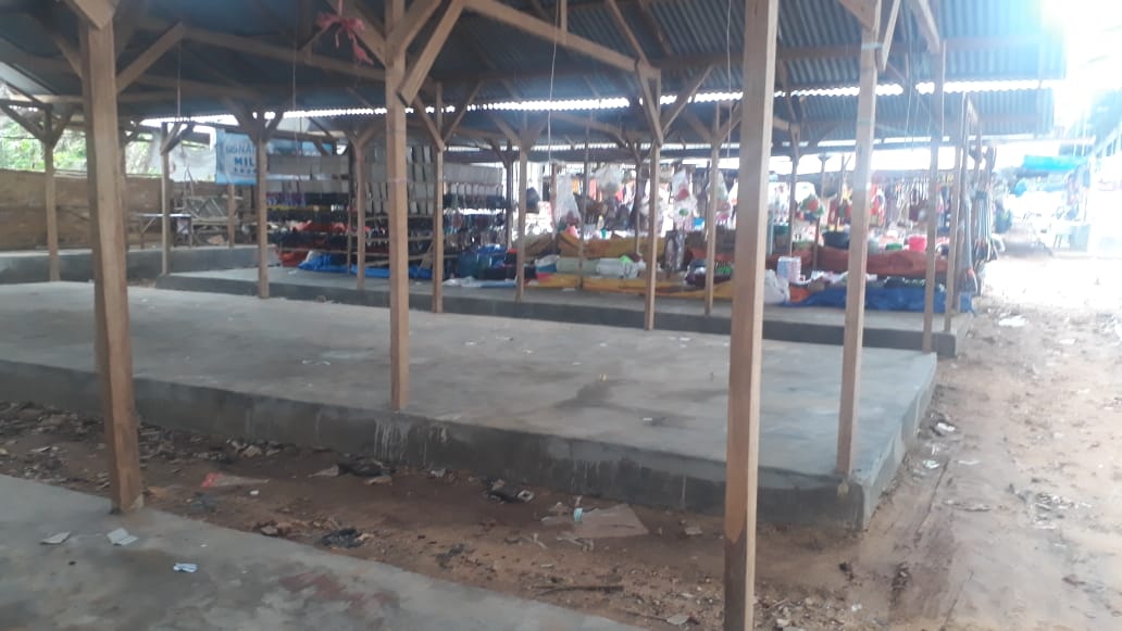 Lokasi Los Pasar Ganding yang diduga diperjualbelikan kepada sejumlah pedagang (ft. Ainur Rahman/ SP)