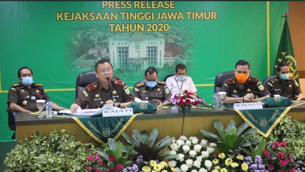 Press Release Kejaksaan Tinggi Negeri Jawa Timur,Rabu (30/12).SP/Budi