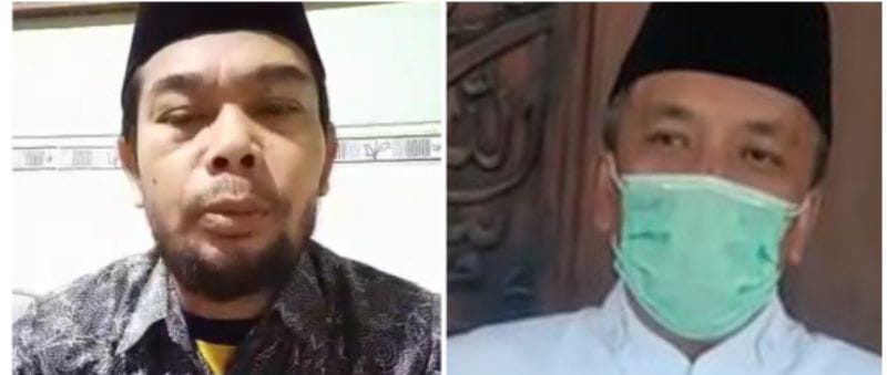 Dua tokoh agama di Blitar saat memberikan peryataan sikap.