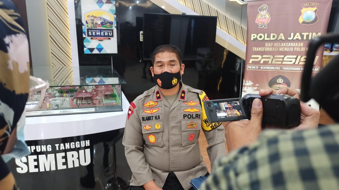 Wakapolda Jatim Brigjen Pol Slamet Hadi Supraptoyo menjelaskan Saat Ini Jatim Sudah Zero Status Zona Merah Selasa (9/3/2021)