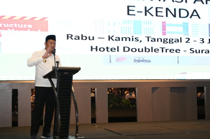 Hari pertama pelaksanaan sosialisasi aplikasi E-Kenda (Elektronik Kendali Daerah) dibuka langsung oleh Wakil Bupati Sidoarjo H. Subandi SH.di Hotel DoubleTree Surabaya. SP/SUGENG