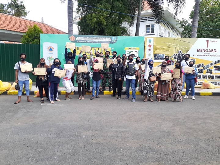 Para penyitas covid-19 yang dinyatakan sembuh oleh DPJP RSLI