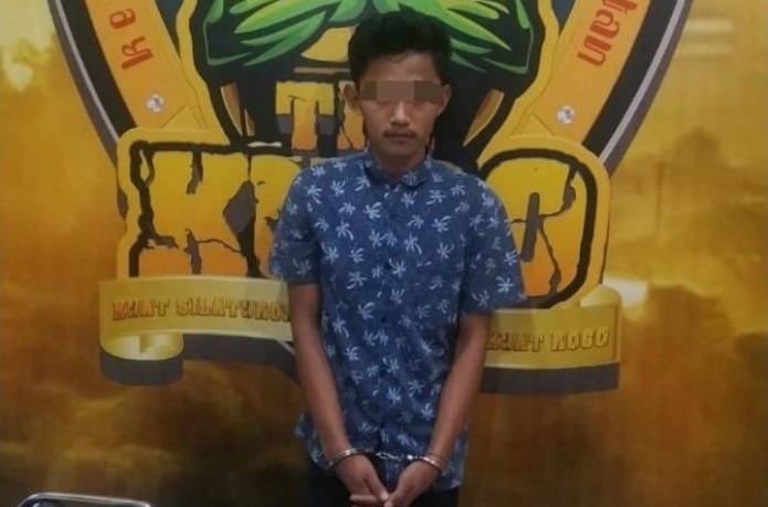 LRS, pelaku persetubuhan saat diamankan polisi.