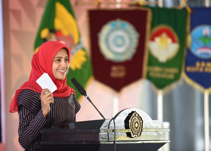 Ketua TP PKK Kota Kediri Ferry Silviana Abu Bakar memperkenalkan berbagai potensi yang ada di Kota Kediri