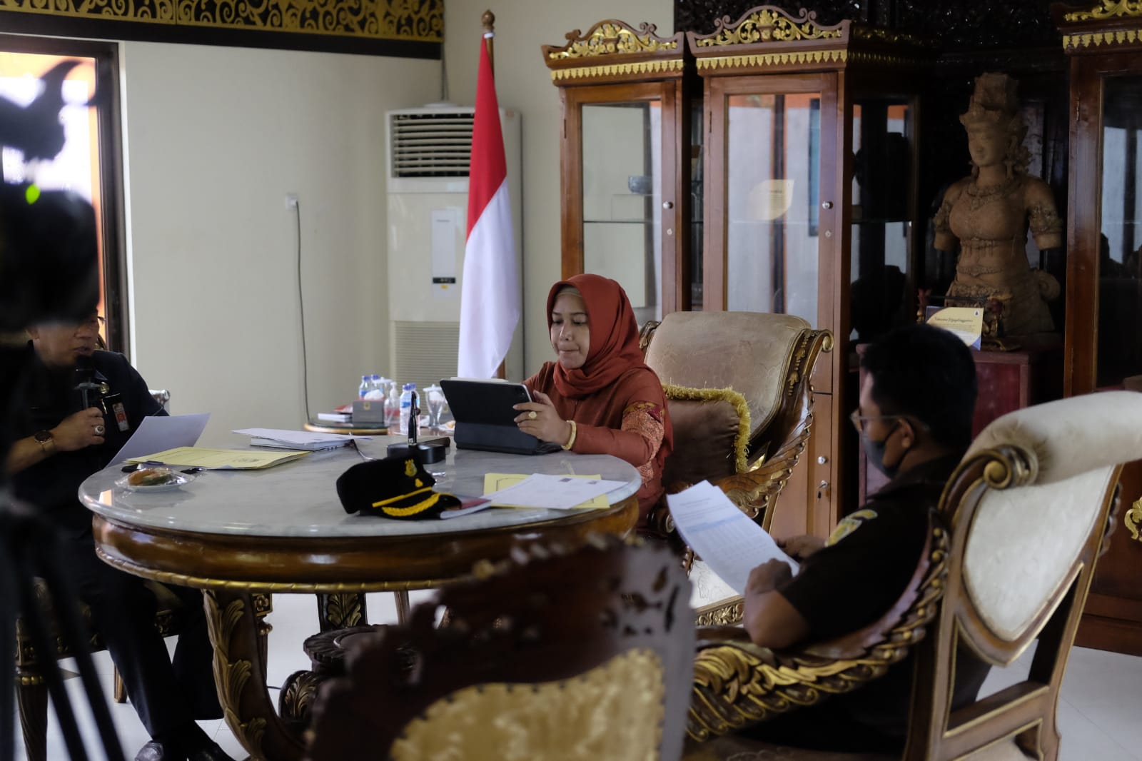 Walikota Mojokerto Ika Puspitasari saat memimpin HLM pengendalian inflasi Kota Mojokerto 