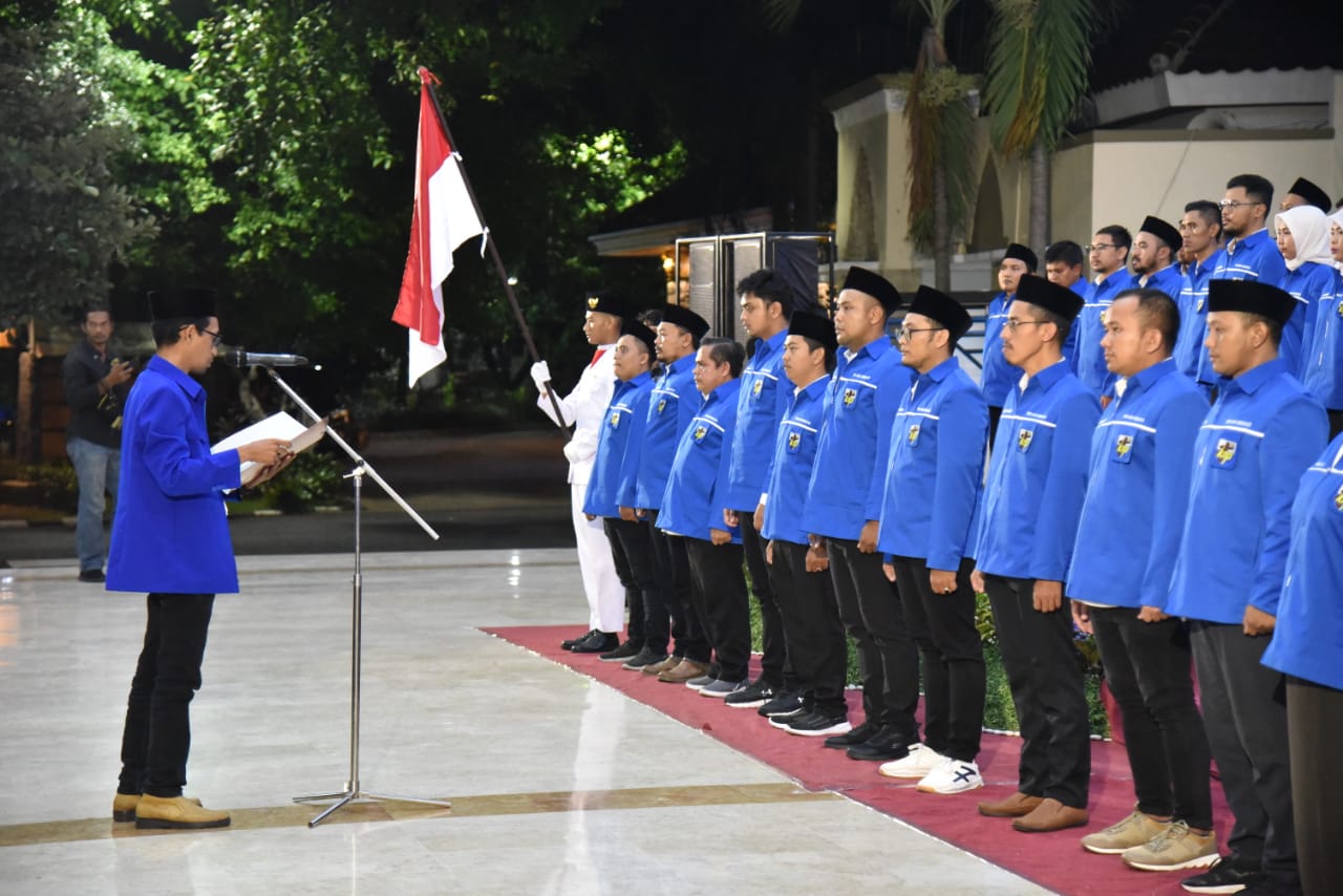 Prosesi pelantikan pengurus DPD KNPI Sidoarjo di pendopo kabupaten Sidoarjo 
