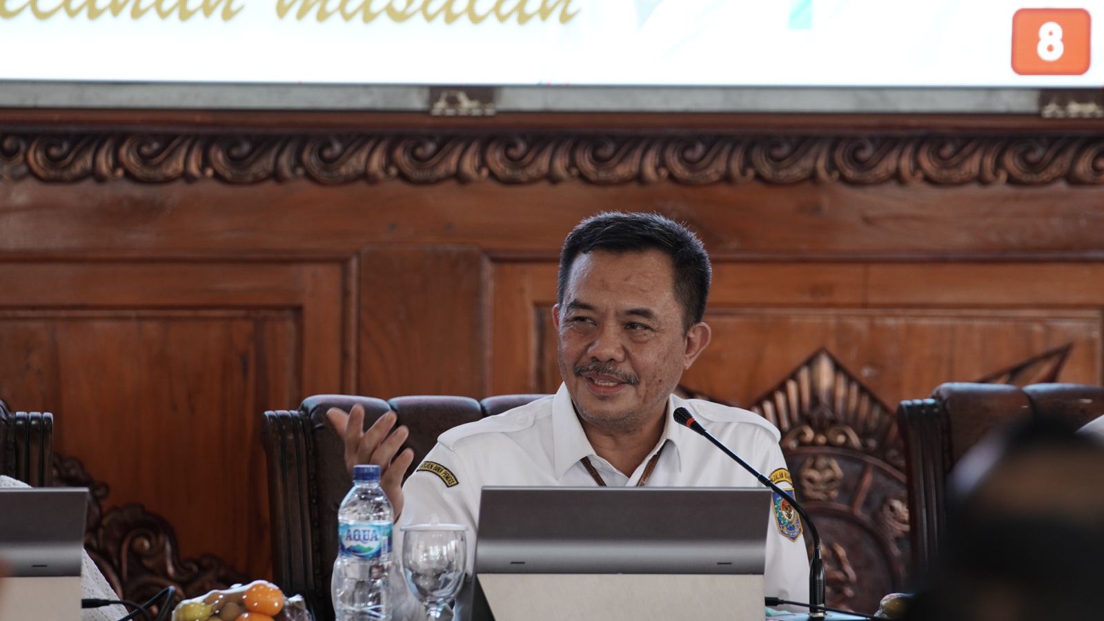 Kepala BSKDN Kemendagri RI, Yusharto H saat memberi materi evaluasi IGA 2022  dan persiapan IGA 2023 di Kota Mojokerto