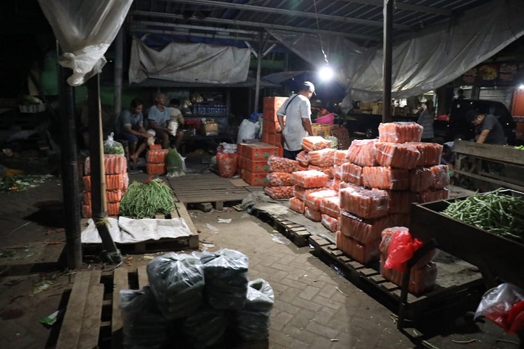 Kondisi pasar di Porong, Sidoarjo. SP/ Hikmah