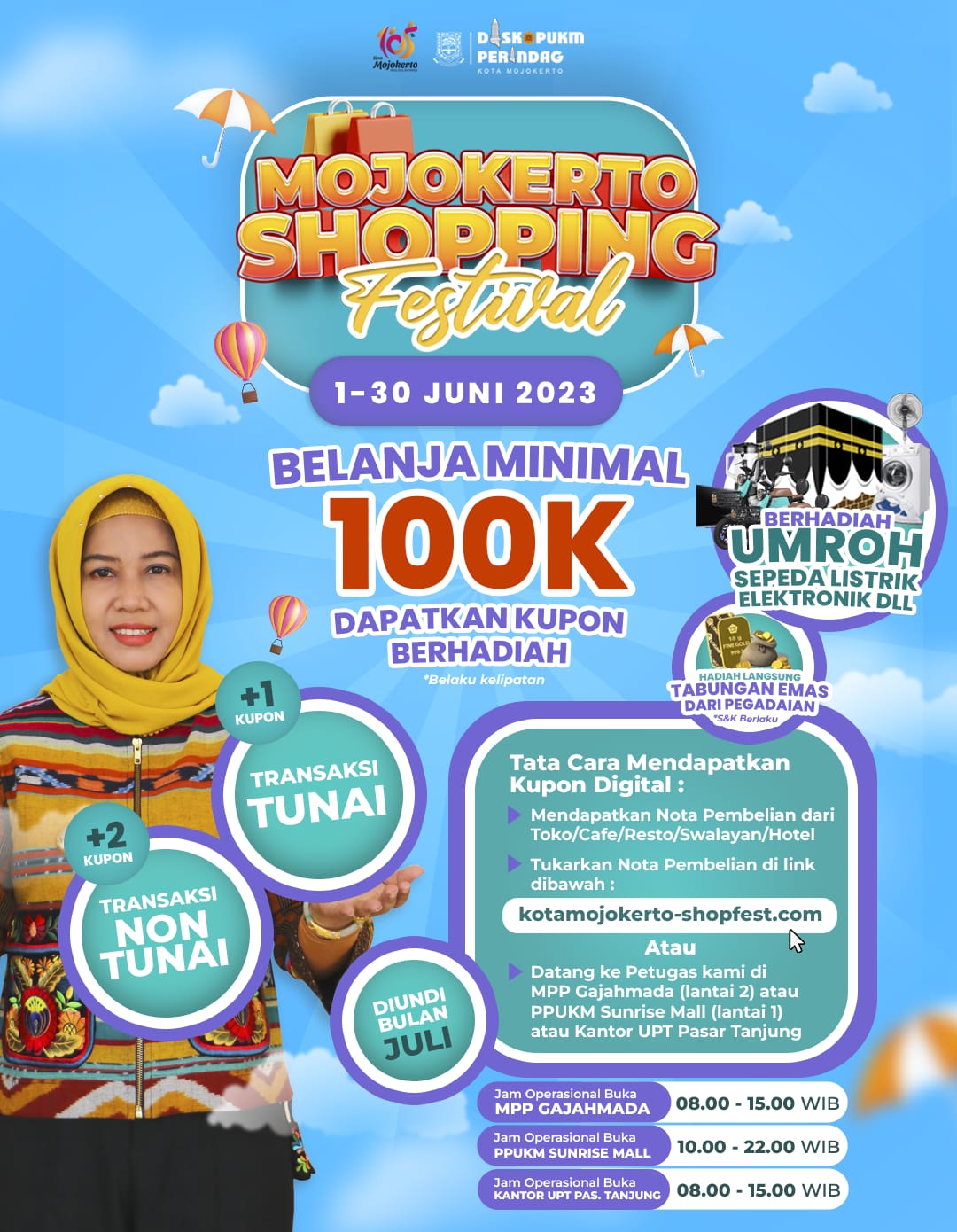 Catat ini tanggal Mojokerto Shopping Festival  2023 menyambut Hari Jadi Kota Mojokerto Ke 105