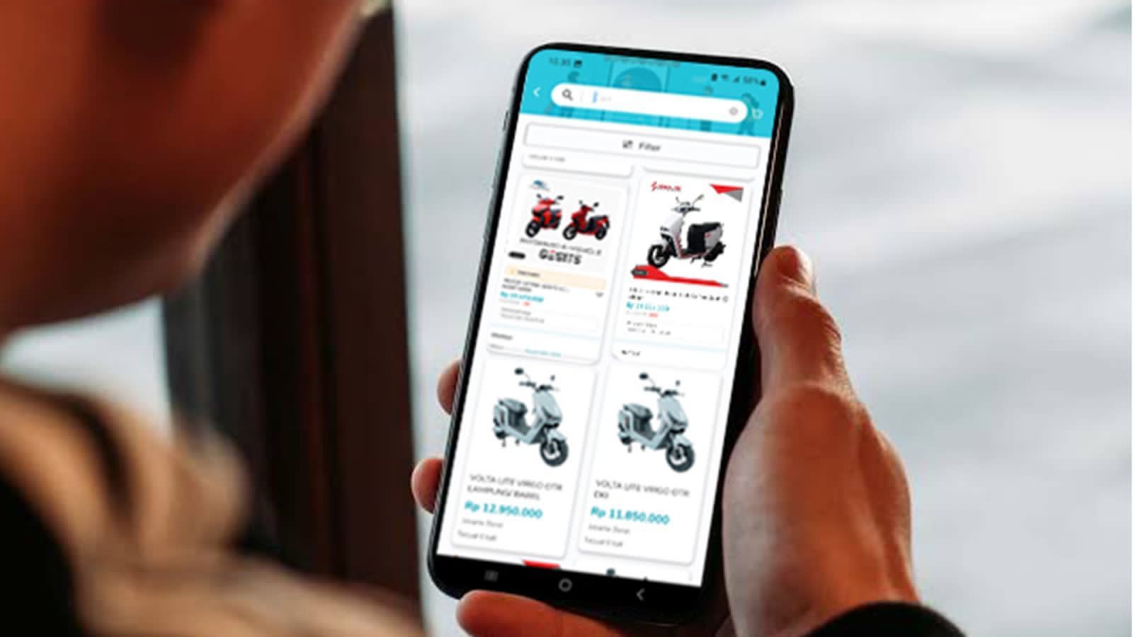 Tampilan fitur Marketplace di aplikasi PLN Mobile untuk memudahkan pelanggan yang ingin melakukan pembelian kendaraan listrik. Humas PLN