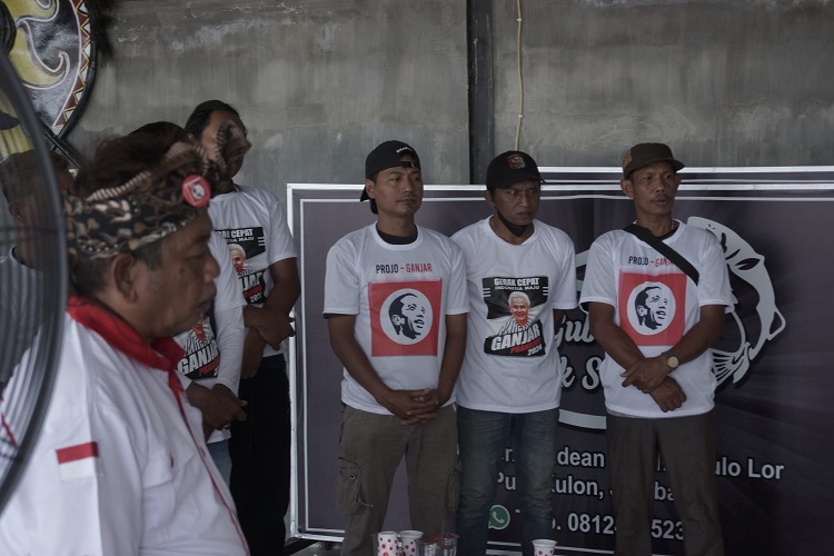 Sosialisasi pasangan bakal capres dan bakal cawapres Ganjar Pranowo dan Mahfud Md kepada masyarakat di Kabupaten Jombang. SP/ Sarep