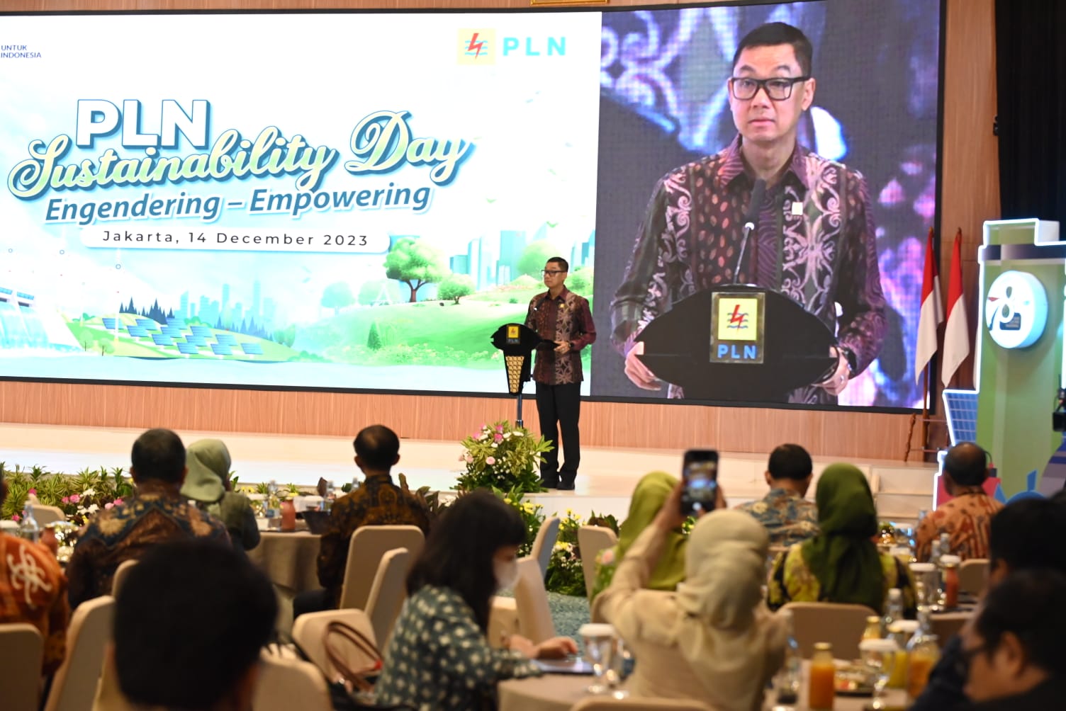 Direktur Utama PLN, Darmawan Prasodjo ketika membuka acara PLN Sustainability Day 2023 di Jakarta pada Kamis (14/12/2023). Foto/Humas PLN