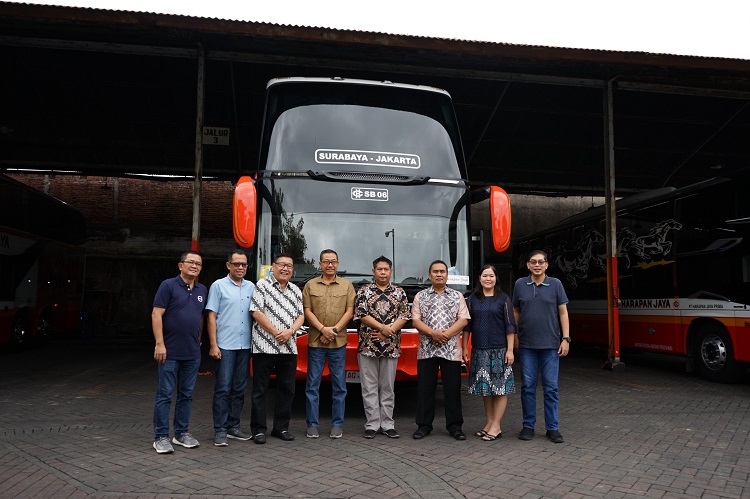 PO Harapan Jaya telah resmi merilis 3 unit bus terbaru untuk melayani rute Bus Antar Kota Antar Provinsi (AKAP). SP/ Aril