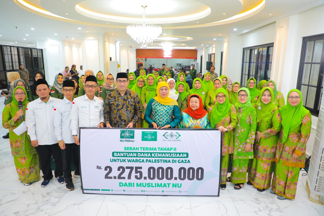 Penyerahan bantuan kemanusiaan untuk Palestina di Kantor PBNU, Jakarta, Rabu (20/12/2023) malam. SP/Pemprov Jatim