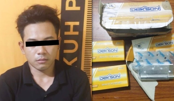 Tersangka dan barang bukti yang berhasil diamankan oleh petugas kepolisian. SP/ Ariandi.