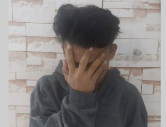 Pelaku curanmor yang berhasil ditangkap petugas kepolisian. SP/Ariandi.