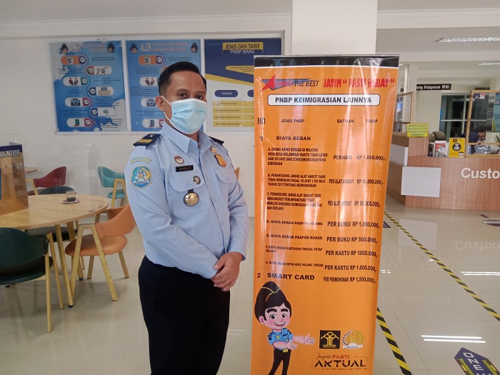 Caption: Kepala sub seksi Informasi dan Komunikasi Ronald Mubarak saat dijumpai di Kanim I TPI Tanjung Perak, Senin (21/12/2020) .SP/SAMMY MANTOLAS