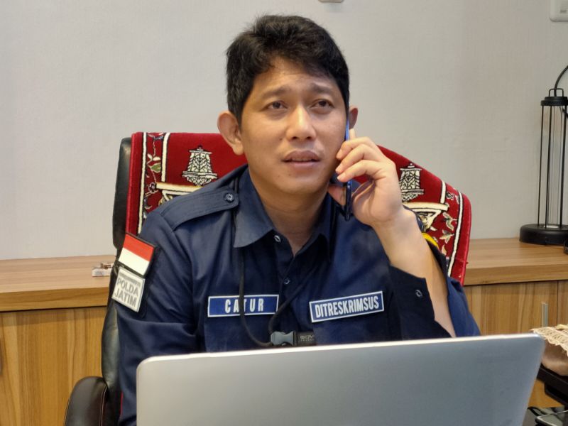 Kasubdit V Cybercrime Ditreskrimsus Polda Jatim AKBP Catur C Wibowo Senin (19/10/2020)