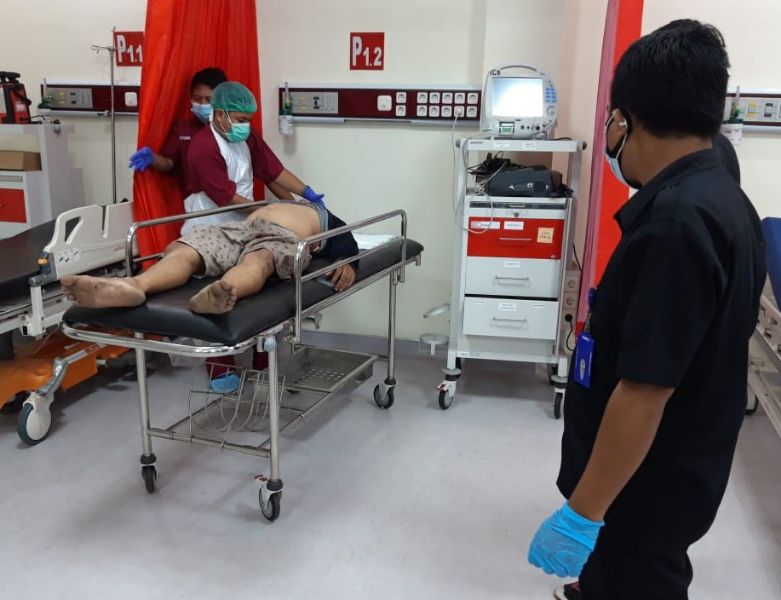 Korban saat dirawat di rumah sakit.