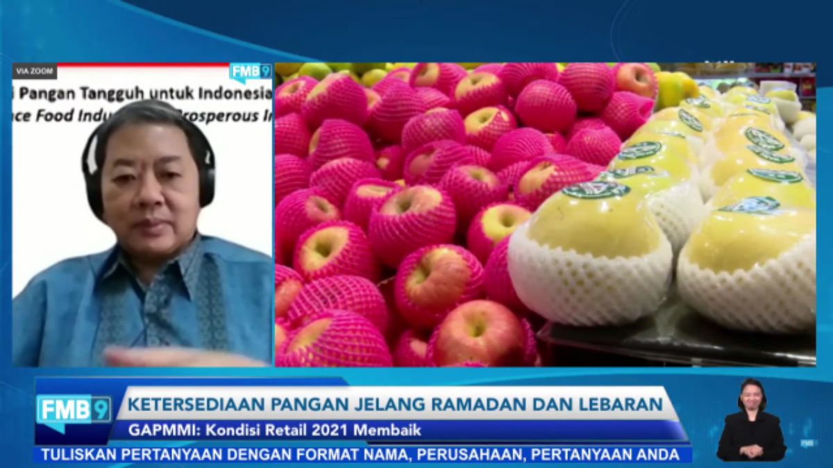 Diskusi Forum Merdeka Barat 9 (FMB9) bertajuk "Ketersediaan Pangan Jelang Ramadan dan Lebaran", Senin (12/4/2021).