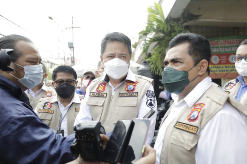 Ketua Satgas Pangan Polda Jatim Kombes Pol Farman bersama tim usai melakukan sidak di Pasar Tambakrejo beberapa waktu lalu, Selasa (18/5/2021)