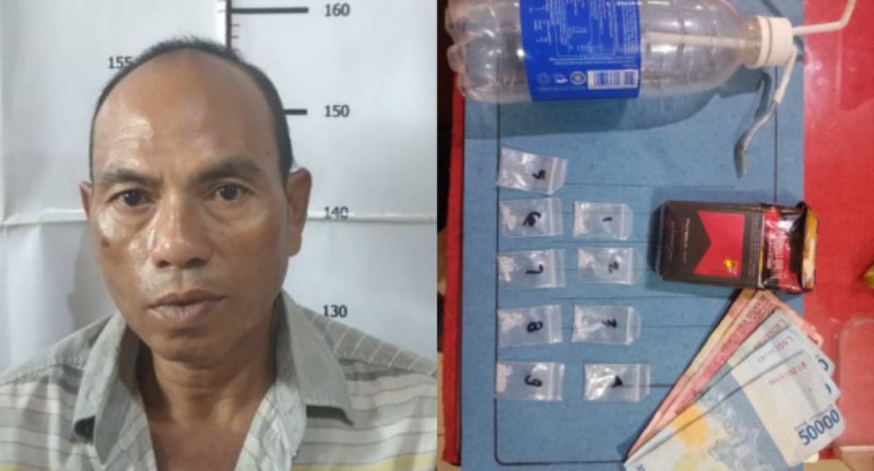 Tersangka dan barang bukti yang diamankan.